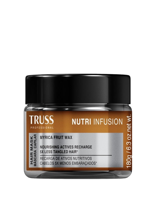 تروس قناع الشعر TRUSS Nutri Infusion - علاج ترطيب عميق للشعر الجاف أو التالف أو المعالج كيميائياً مع شمع فاكهة الميريكا - يعيد الدهون ويرطب ويقلل من التشابك (6.3 أونصة) - Image 1